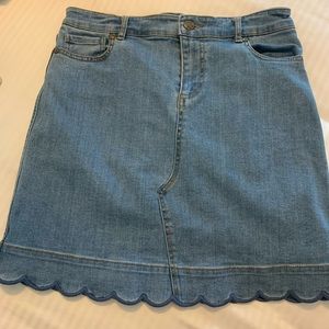 Draper James Scalloped Hem Denim Skirt